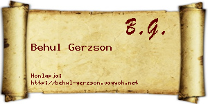 Behul Gerzson névjegykártya